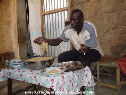 Bahini serves lunch