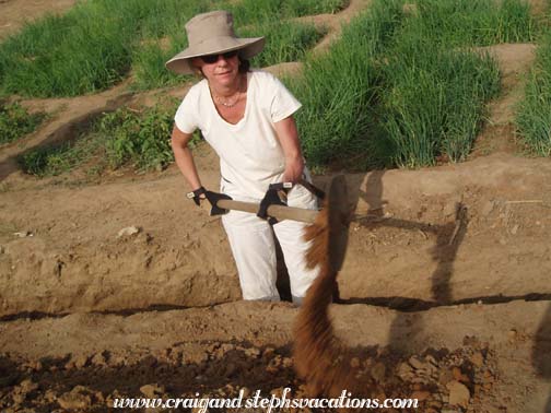 Pam digging the trench