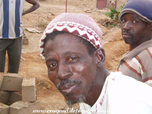 Village men helping with the project