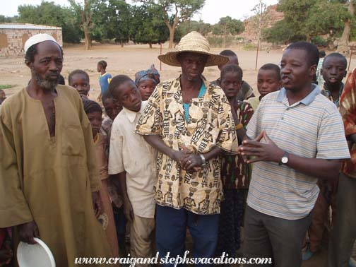 Farewell blessing - Boureima Napo, Chief Amadou Napo, and Daniel Farewell blessing - Boureima Napo, Chief Amadou Napo, and Daniel