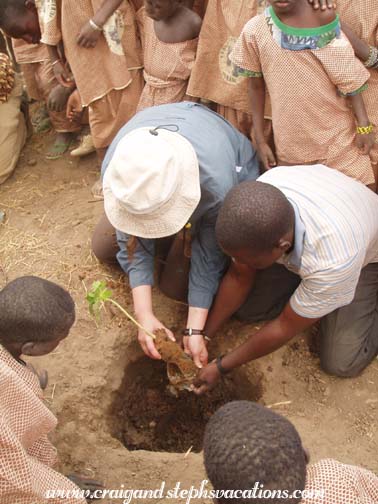 Steph and Daniel plant a tree Steph and Daniel plant a tree