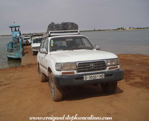 Bouba backs onto the ferry Bouba backs onto the ferry