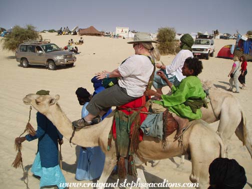 Tina on her camel Tina on her camel