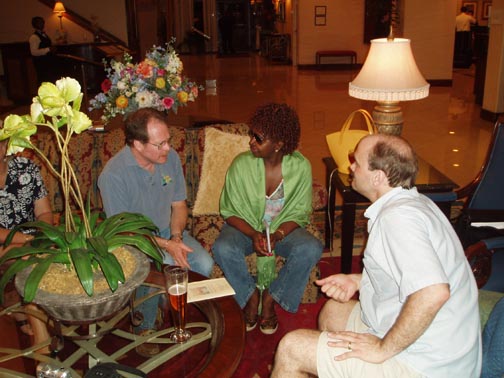 Bob, Karmilla, and Craig in the Marriott lobby