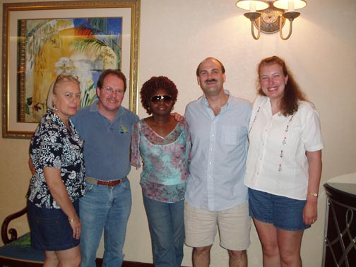 Angela, Bob, Karmilla, Craig, Steph in the Marriott lobby