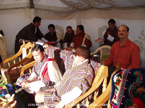 Deputy Governor watches the festivities with Dasho Karma Dorjee Deputy Governor watches the festivities with Dasho Karma Dorjee