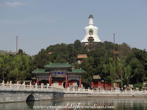 The White Pagoda sits atop Jade Flower Island on Taiye Lake, Beihai Park