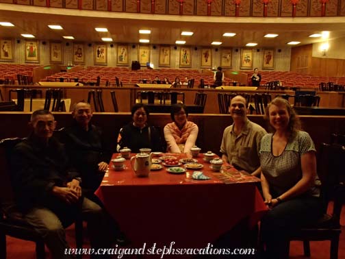 Our table at the Beijing Opera at the Liyuan Theatre