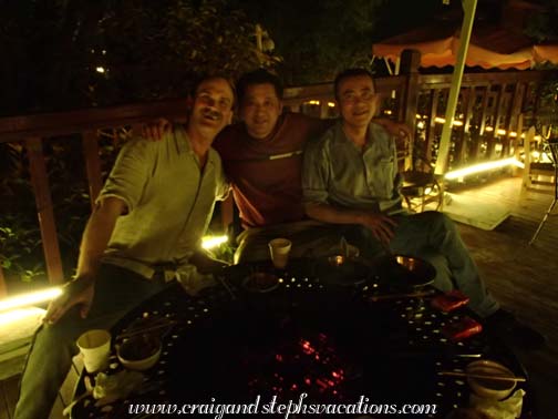 Craig, Mr. Zhou, and Wang Jun after the barbecue