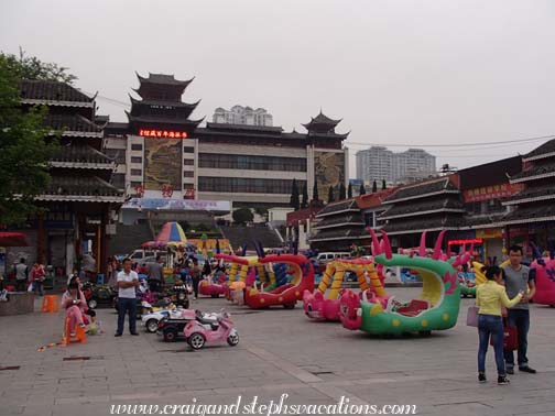 Amusements for children in front of the Kaili Minority Museum