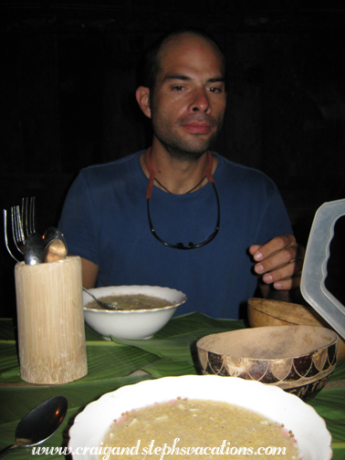 Felipe with heart of palm soup