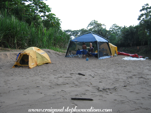 Sandy riverside camp site