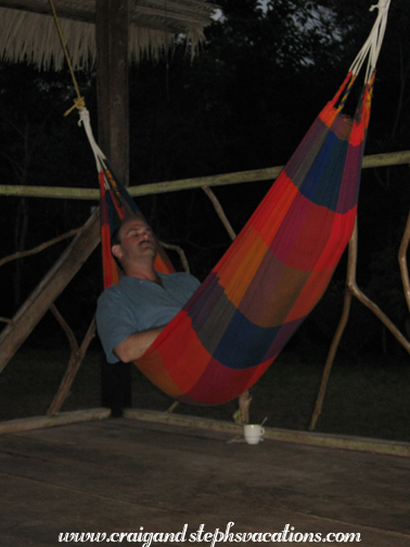 Relaxing in a hammock at Shiripuno Lodge