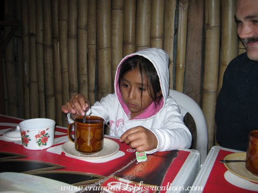 Yasmin drinking tea at Isabela's Restaurant Yasmin drinking tea at Isabela's Restaurant