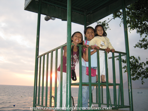 Paola, Yasmin, and Aracely climb the tower