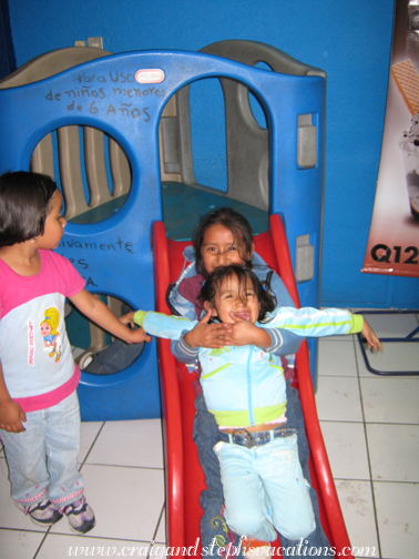 Yasmin and Aracely on the slide Yasmin and Aracely on the slide