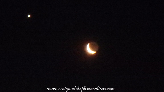 The moon at 4:15 a.m. The moon at 4:15 a.m.