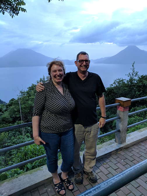 Steph & Tyson with Lago Atitlan in the background