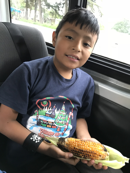 Eddy enjoys his corn.