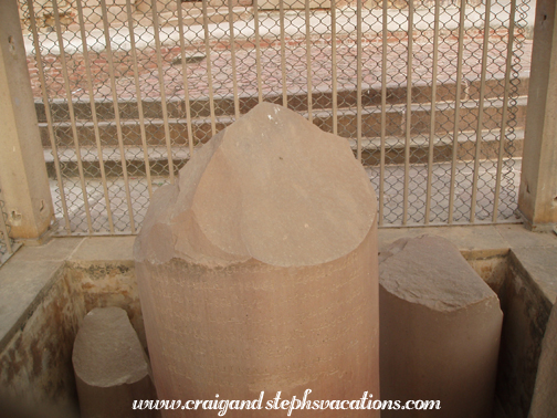 Base of 50-foot-tall sandstone Asoka pillar