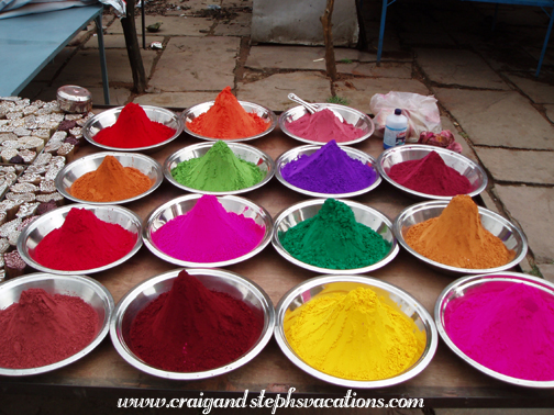 Colorful kum-kum powder