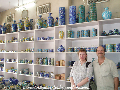 Jaipur blue pottery at Shri Ganpati Arts, Jaipur