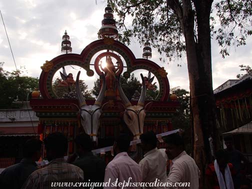 Float on its way to Periayanamepetta Pooram