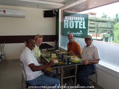 Lunch with Sadanandan at Namboothiri's Vegetarian Hotel