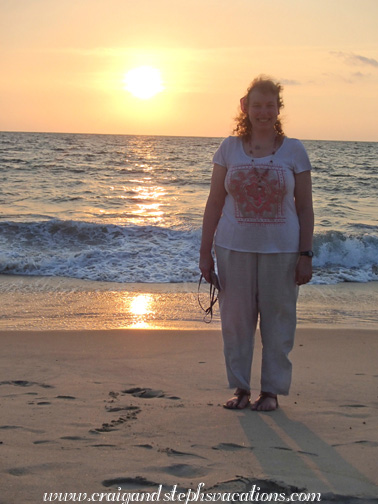 Steph enjoying sunset over the Arabian Sea