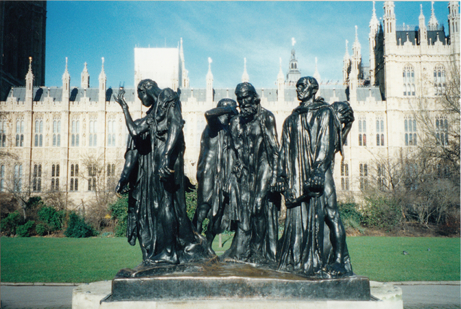 Rodin's The Burghers of Calais statue outside of Parliament