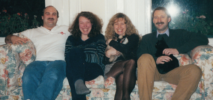 Craig, Steph, Julia (with Mathilda), and Richard (with Humbert)
