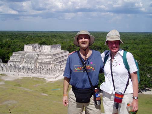 Temple of the Warriors viewed from the top of El Castillo, Chichen Itza Temple of the Warriors viewed from the top of El Castillo, Chichen Itza