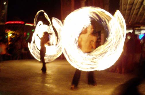 Fire dancers at the Blue Parrot Fire dancers at the Blue Parrot