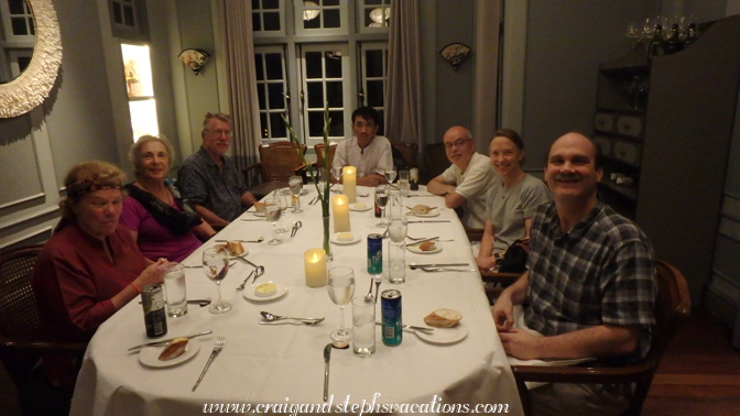Welcome Dinner at La Planteur: Toni, Esther, Al, San Win, Patrick, Genean, Craig