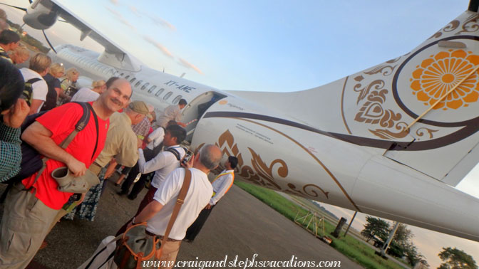 Boarding our flight to Bagan Boarding our flight to Bagan