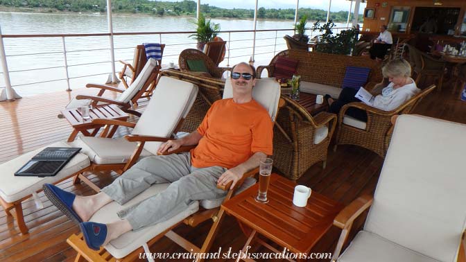 Relaxing on the main deck