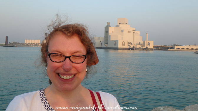 Steph at Qatar's Old Dhow Harbour
