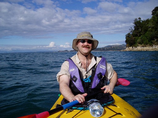Craig sea kayaking at Abel Tasman