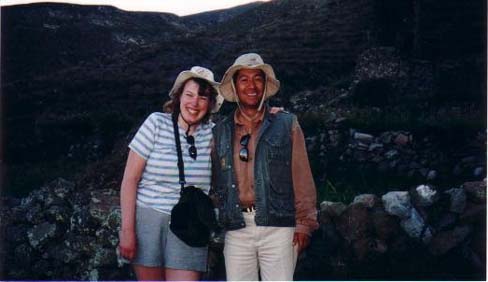 Steph and Carlos on the hike through the Uyo Uyo ruins