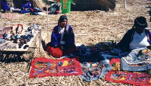 Woman who sold us two tapestries, Uros Islands