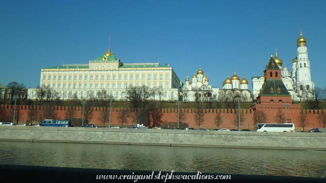 Driving past the Kremlin