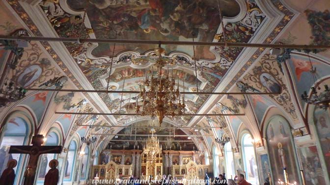 Restored interior of the Refectory Church, Holy Trinity Lavra of St. Sergius