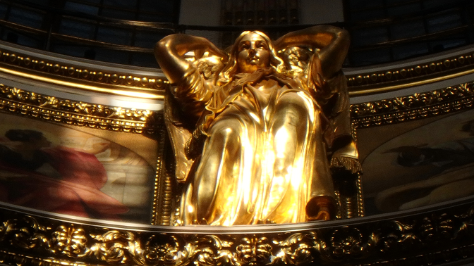 Gilded angel in the sunlight, St. Isaac's Cathedral