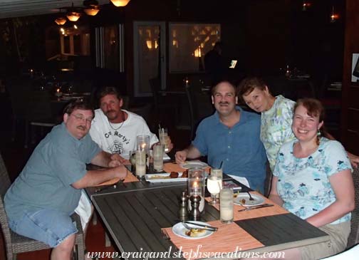 Steve, Marty, Craig, Mom, and Steph at Sunset Grille