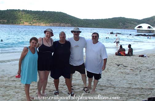 Mom, Steph, Dawn, Craig, and Steve at Coki Point Beach