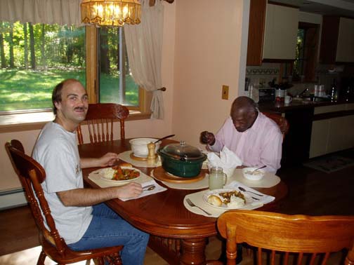 Frank comes to our house for dinner