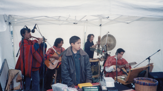 Alma Andina Ecuadorian band at the Saturday Market