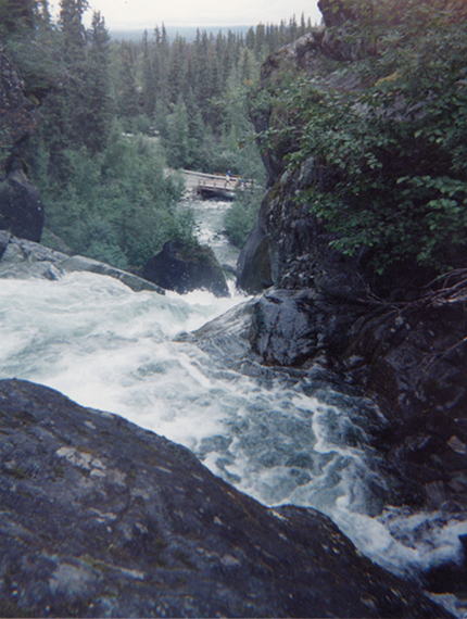 Craig looking down from the top of Liberty Falls