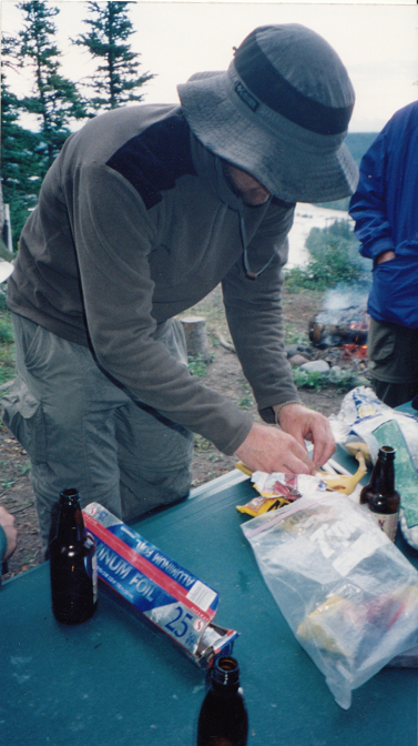 Joe teaches us how to make a banana dessert on the campfire