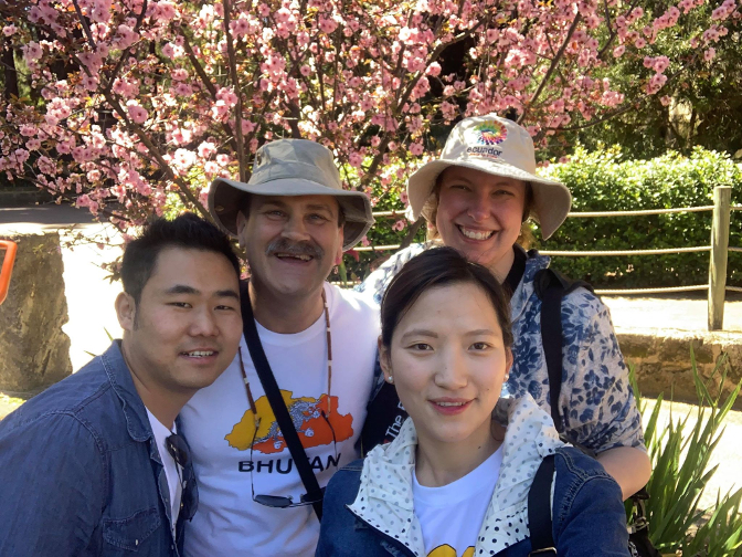 Zoo selfie: Sonam Tshering, Craig, Steph, Sonam Choki